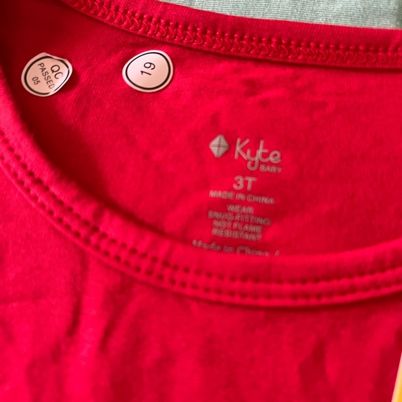 Kyte Baby NEW 2022 Holiday red Cardinal 2pc Toddler long sleeve pjs size 3 - Picture 4 of 5
